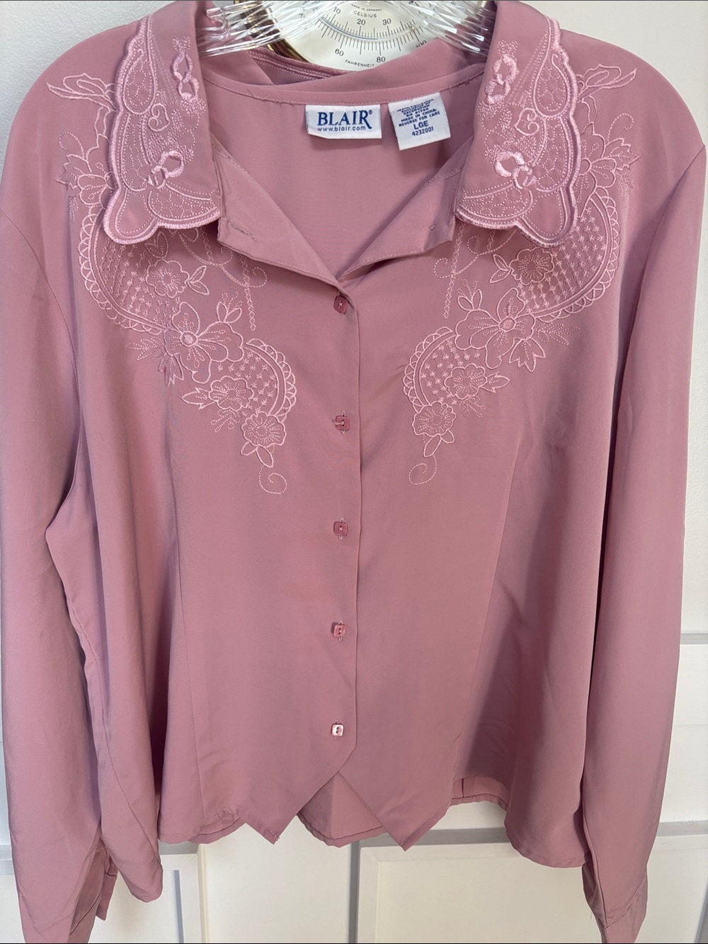 Blair Rose Pink Embroidered Button-Down Shirt